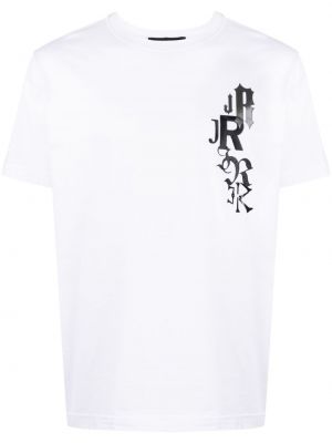 Βαμβακερή μπλούζα με σχέδιο John Richmond λευκό