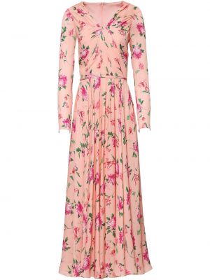 Trykt floral silke dress Carolina Herrera rosa