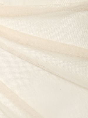 Tylové tričko s dlouhými rukávy Dolce & Gabbana bílé