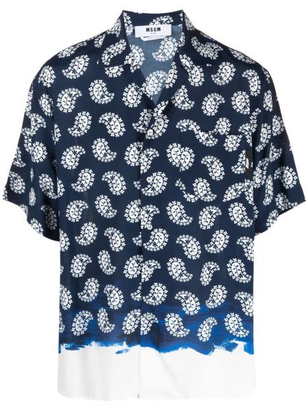 Camisa de cachemir con estampado con estampado de cachemira Msgm azul