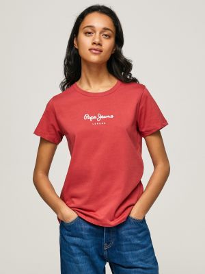 Koszulka bawełniana Pepe Jeans czerwona