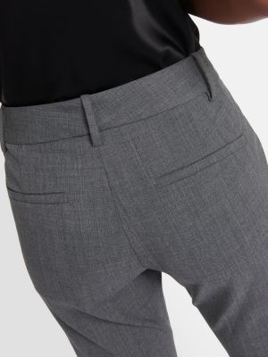 Pantaloni dritti di lana slim fit Nili Lotan grigio
