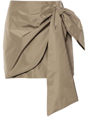Brązowa mini spódniczka z kokardką Msgm