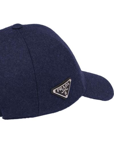 Kepurė su snapeliu Prada mėlyna