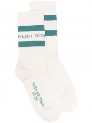 Sockor med broderi Golden Goose guld