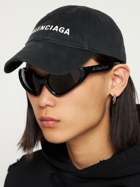 Gorra con bordado de algodón Balenciaga negro