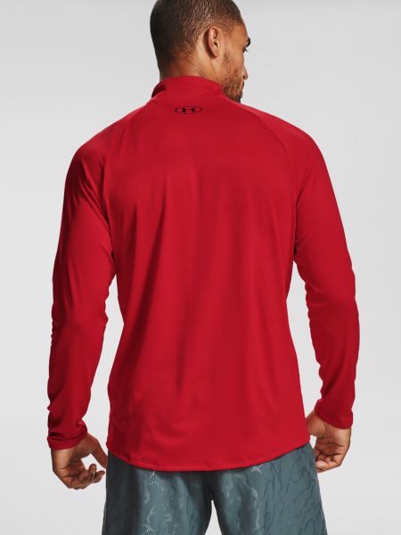 Tričko s dlouhým rukávem na zip Under Armour červené
