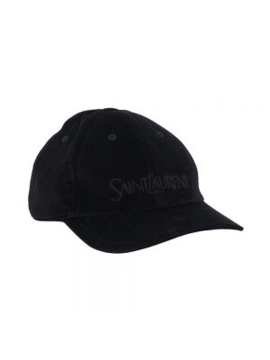 Cappello di velluto a coste di velluto a coste in velluto Saint Laurent nero