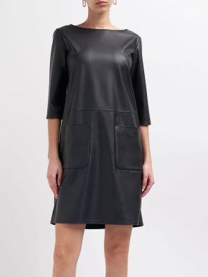 Sukienka mini skórzana ze skóry ekologicznej Max Mara czarna