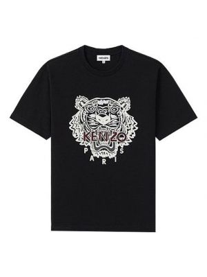 Тигровая футболка с принтом с коротким рукавом Kenzo черная