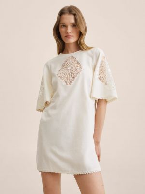 Меланж мини рокля Mango бяло
