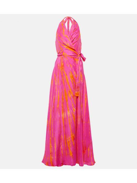 Silke satin maxi kjole Anna Kosturova pink