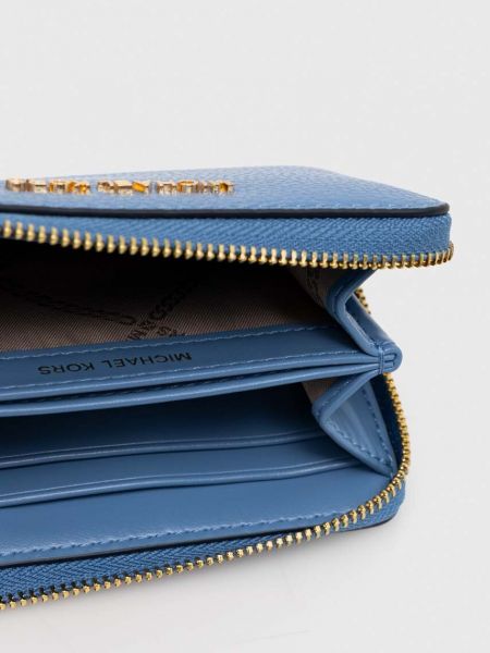Kožená peněženka Michael Michael Kors modrá