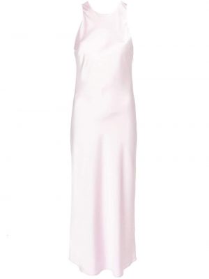 Satenska večernja haljina Claudie Pierlot ružičasta