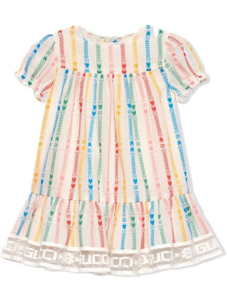 Bomull dress for jenter Gucci Kids hvit