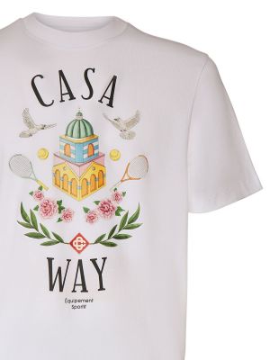 Bavlněné tričko s potiskem Casablanca bílé