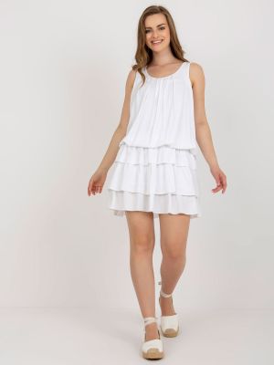 Šaty bez rukávů Fashionhunters bílé