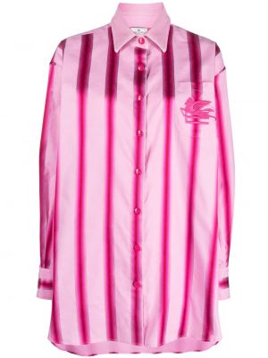 Robe chemise à rayures Etro rose