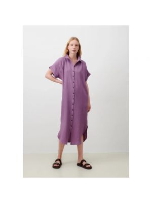Vestido largo de algodón Jane Lushka violeta