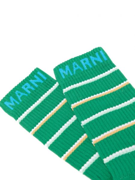 Bavlněné ponožky s výšivkou Marni zelené