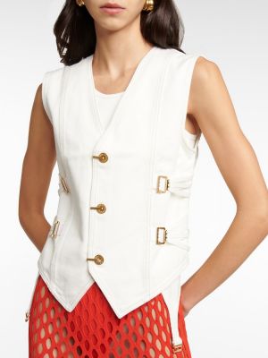 Krajková bavlněná šněrovací vesta Dion Lee bílá