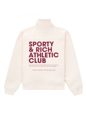 Sweatjacke aus baumwoll mit print Sporty & Rich beige