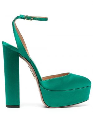 Полуотворени обувки Aquazzura зелено
