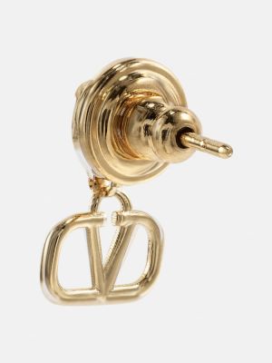 Boucles d'oreilles à imprimé à boucle Valentino doré