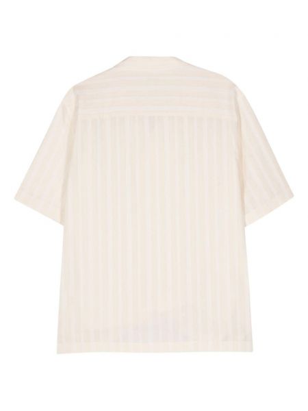 Haftowana koszula bawełniana w paski Sunspel