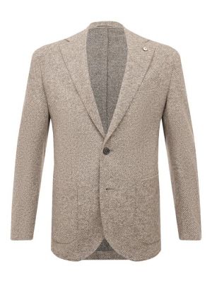 Хлопковый шерстяной пиджак L.b.m. 1911 серый