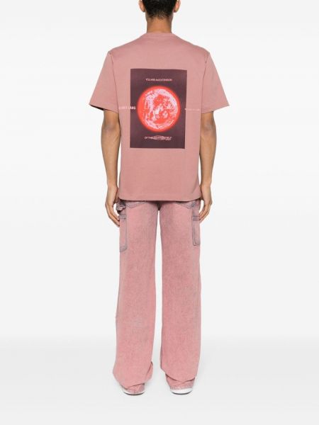 Bavlněná košile s potiskem Helmut Lang růžová