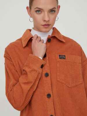 Вельветовая рубашка свободного кроя Superdry Оранжевая