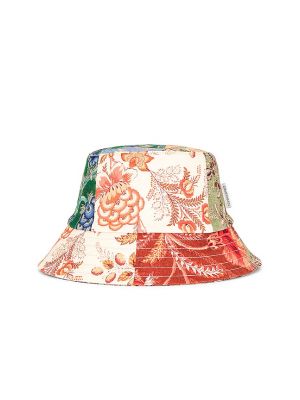 Sombrero de flores con estampado Zimmermann naranja