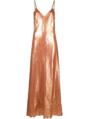 Ленена коктейлна рокля Zeus+dione оранжево