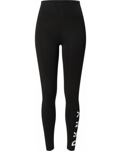 Bavlnené teplákové nohavice s vysokým pásom skinny fit Dkny Performance - čierna