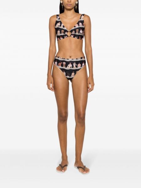 Bikini mit print Amir Slama schwarz