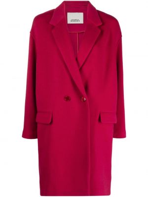 Płaszcz wełniany z kaszmiru Isabel Marant różowy