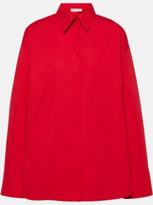 Памучна риза Valentino червено