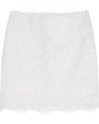 Φούστα mini με δαντέλα Andrea Bogosian λευκό