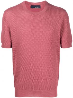 Памучен пуловер Lardini розово