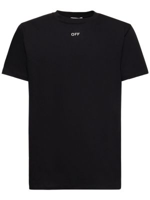 Pamučna majica slim fit Off-white crna