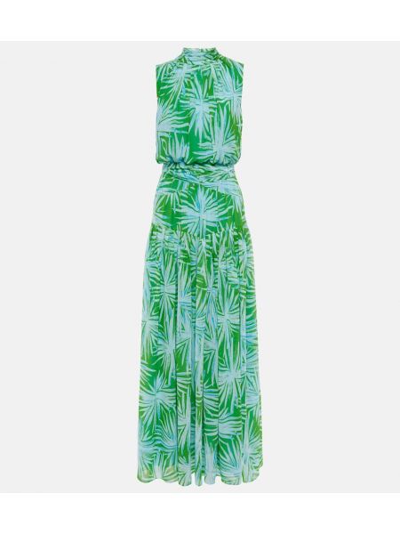 Maksi kleita ar apdruku ar drapējumu Diane Von Furstenberg zaļš