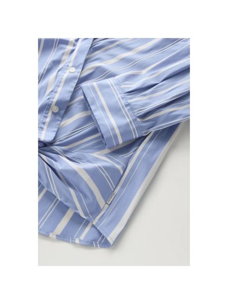 Blusa de algodón a rayas Woolrich azul
