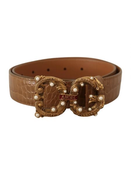 Cinturón de cuero con estampado Dolce & Gabbana
