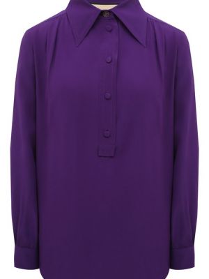 Шелковая блузка Gucci фиолетовая