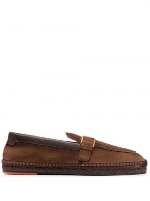 Spenne semsket skinn espadrillos Santoni brun