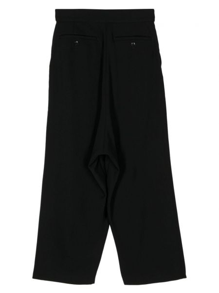 Drapované rovné kalhoty Y's černé