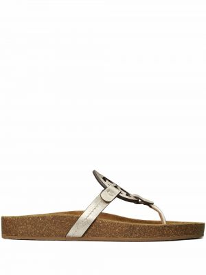 Lær sandaler Tory Burch gull