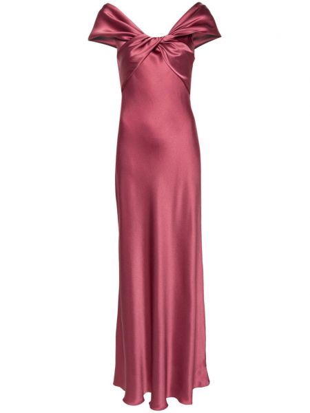 Saténové večerné šaty Alberta Ferretti ružová