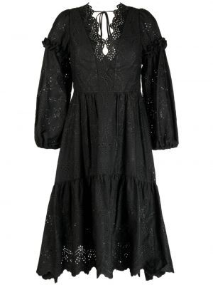 Bombažna midi obleka Marchesa Rosa črna